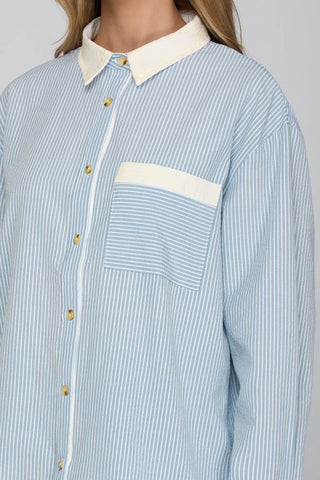 Blue Button Down Stripe