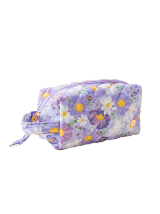 Bouquet Beauty Purple Quilted Cosmetic Bag