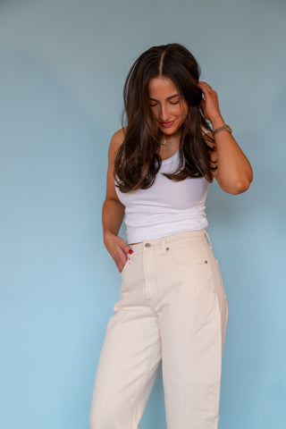 Eli High Rise Barrel - Ecru