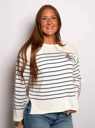 Ecru Striped Bear Sweater