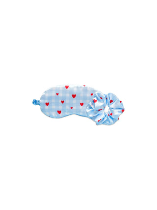Gingham Hearts Eye Mask