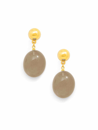 Glistening Drop Earrings - Tan