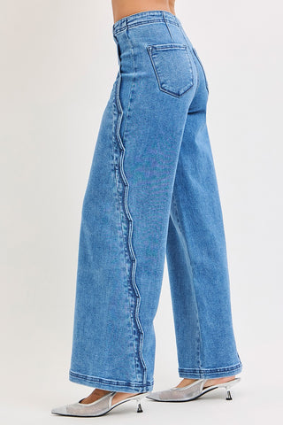 High Rise Edge Detail Denim