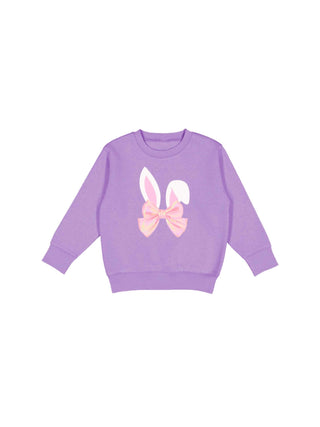 Lavender Bunny Bow Sweatshirt - Big Girl