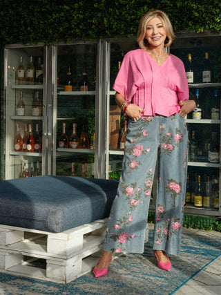 Light Blue Floral Pant