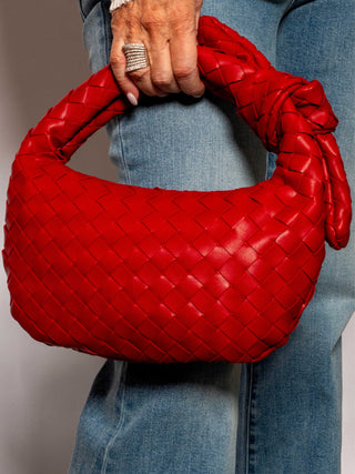Lizbeth Woven Clutch - Red
