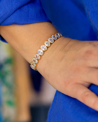 Oval CZ Stretchy Bracelet
