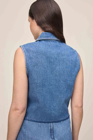 Mrs Vintage Indigo Stripe Vest