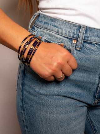 Navy Veda Bangles - Set Of 6