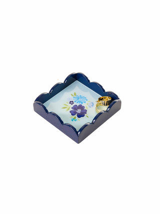 Navy Scalloped Trinket Tray