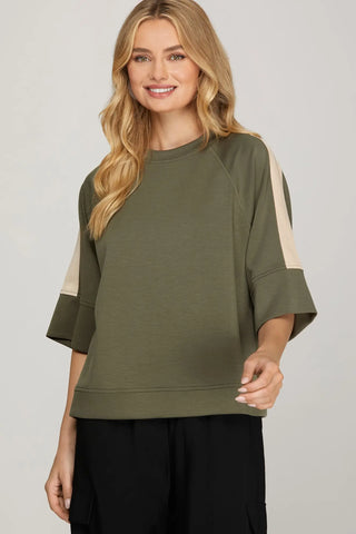Olive Scuba Top