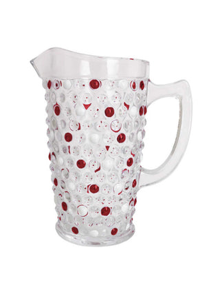 Red And White Hobnail Pitcher
