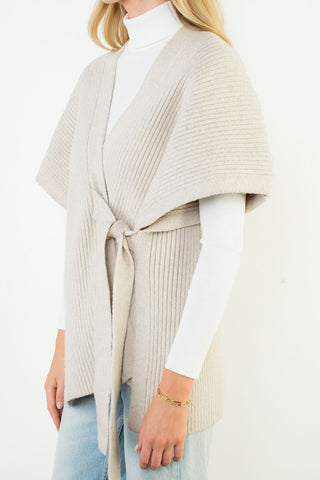 Sleeveless Knitted Cardi Cream