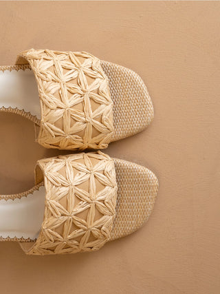 The Winona Woven Raffia Heel