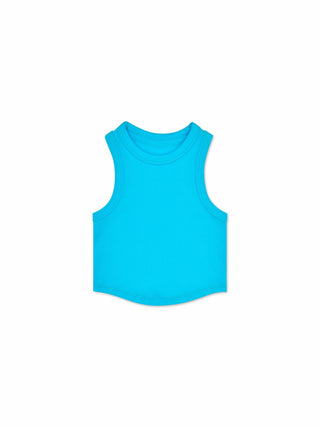 Turquoise Cropped Racer Tank