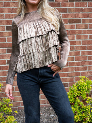 Velvet Copper Tiered Top